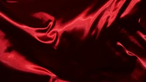 Super slow motion of waving red velvet cloth in detail Stock Footage 105249235