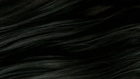 Super slow motion of wavy black hair in detail. Stock Footage 197166346