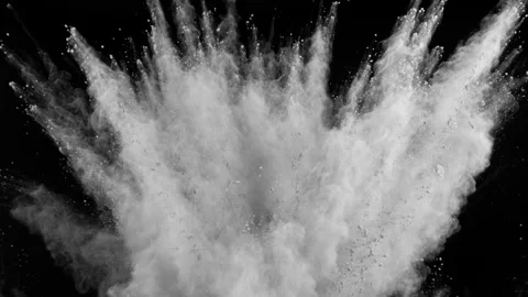 Super slow motion of white powder explosion isolated on black background. Stock Footage 167826065
