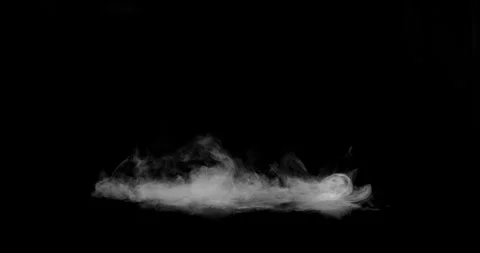 Super Slow Motion of White Surface Smoke Texture Isolated on Black Background Stock Footage 328111115