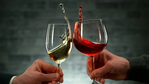 Super slow motion of wine glasses in cheers gesture. Stock Footage 237158791