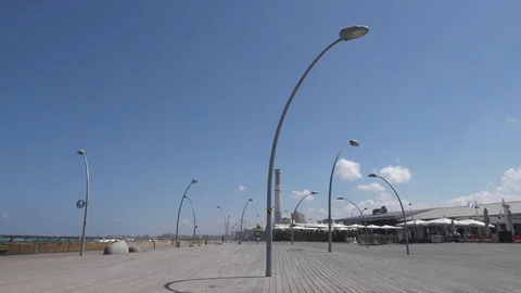 Super slow panoramic view of Tel Aviv Port Stock-Footage 75928949