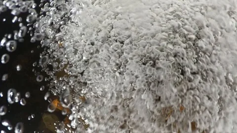 Super slow underwater bubbles rising to surface close up Stock Footage 99129405