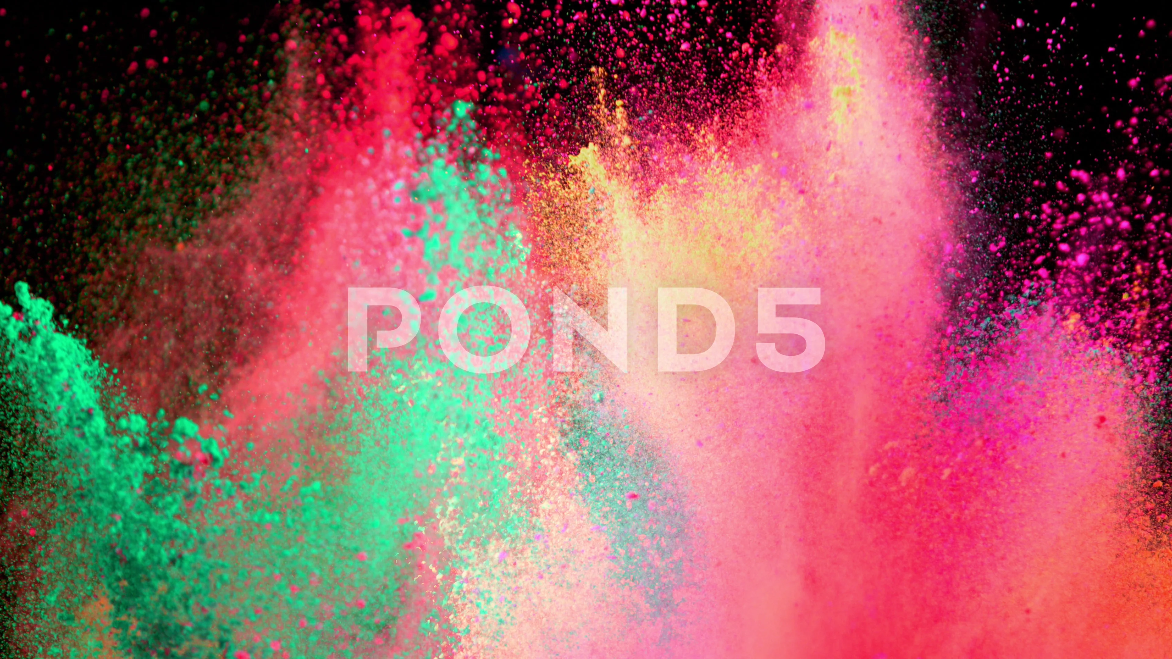Super slowmotion shot of color powder ex... | Stock Video | Pond5