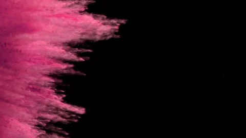 Super Slowmotion Shot of Side Pink Powder Explosion Isolated on Black Background Stock Footage 120511986