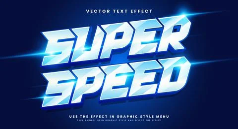 Super Speed 3d editable text effect Template Illustrazione stock