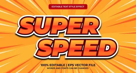 Super speed editable text effect in modern 3d style. Editable fast and sport  Stock Illustration