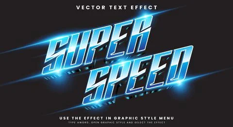 Super Speed editable text effect Template Stock Illustration