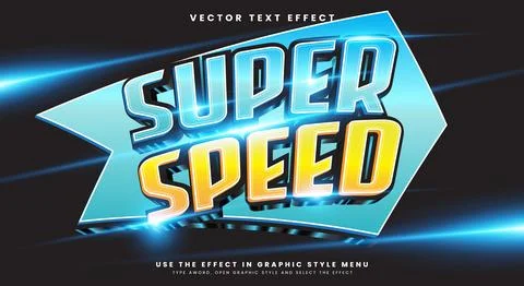Super Speed editable text effect Template Stock Illustration