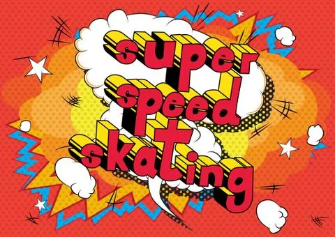 Super Speed Skating - Vector illustrated comic book style phrase. Illustrazione stock