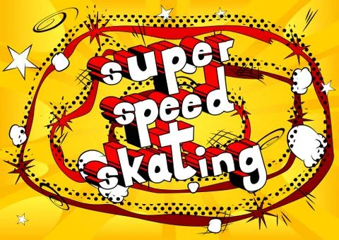 Super Speed Skating - Vector illustrated comic book style phrase. Illustrazione stock