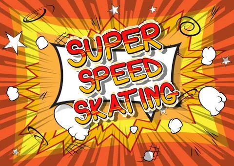 Super Speed Skating - Vector illustrated comic book style phrase. Illustrazione stock