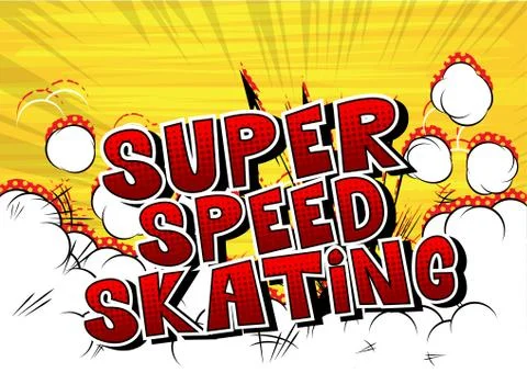 Super Speed Skating - Vector illustrated comic book style phrase. Illustrazione stock