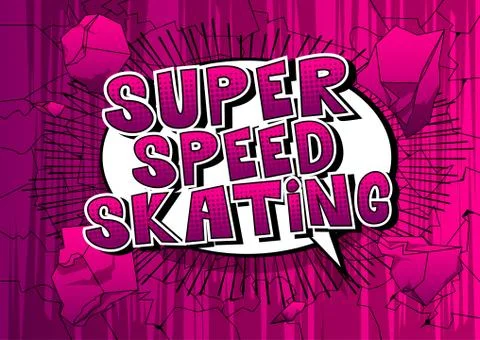 Super Speed Skating - Vector illustrated comic book style phrase. Illustrazione stock