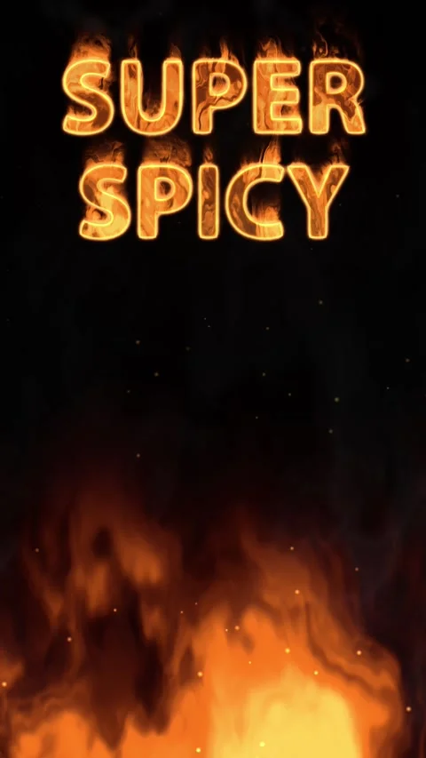 Super Spicy Text Animation with Burning Ground Fire and Smoke Stock Footage 342318865
