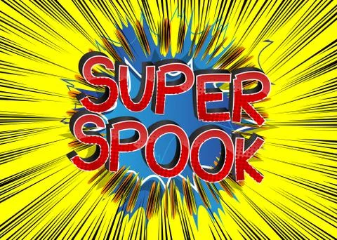 Super Spook Comic book style cartoon words on abstract colorful comics backgr Stock-Illustration