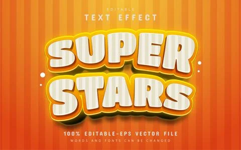 Super star text effect editable Stock Illustration