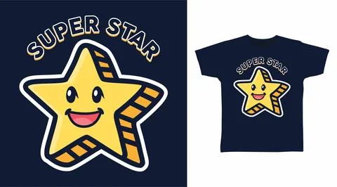 Super star vector illustration t-shirt design and others uses. Stock Illustration