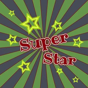 Super star vector lettering illustration. Handwritten modern bru Stock Illustration