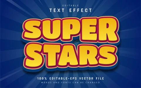 Super stars text effect Stock Illustration