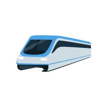 Super streamlined high speed train locomotive, passenger waggon vector Stock Illustration