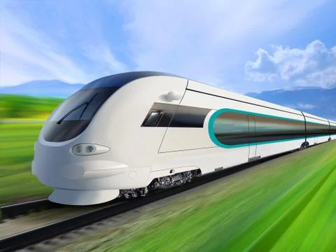 Super streamlined train Stock Illustration