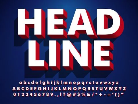 Super strong bold 3d headline and title font effect Stock Illustration