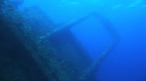 Super structure of the ship wreck Stock Footage 22638072