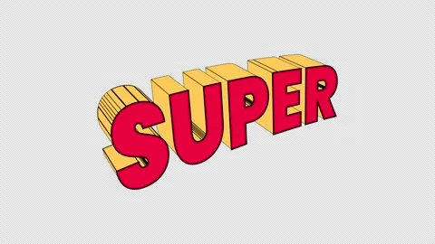 Super text 3D comic style bouncing Stock Footage 330434075
