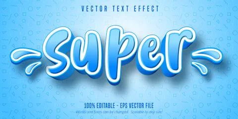 Super text, cartoon style editable text effect Stock Illustration