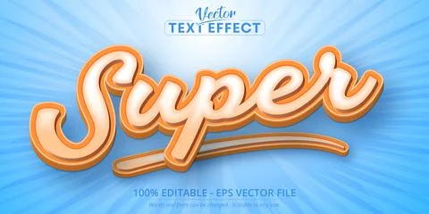 Super text, cartoon style editable text effect Stock Illustration