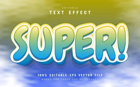 Super text, editable 3d text effect Stock Illustration