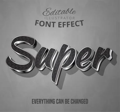 Super text, editable font effect Stock Illustration