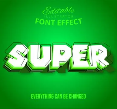 Super text, editable text effect Stock Illustration