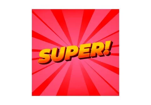 Super. Text effect in colorful style with 3D look Stock Illustration