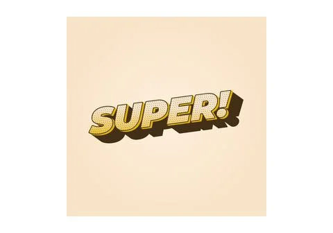 Super. Text effect in colorful style with 3D look Stock Illustration