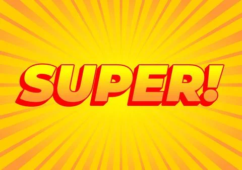 Super. Text effect in colorful style with 3D look Stock Illustration