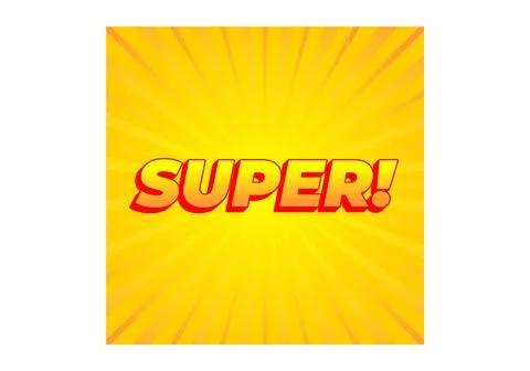 Super. Text effect in colorful style with 3D look Stock Illustration