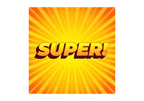 Super. Text effect in colorful style with 3D look Stock Illustration