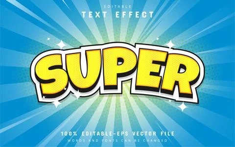 Super text effect comic style Illustrazione stock