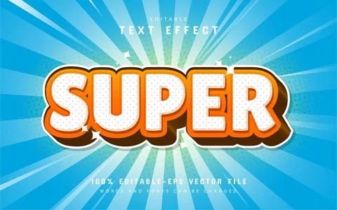 Super text effect comic style Stock Illustration