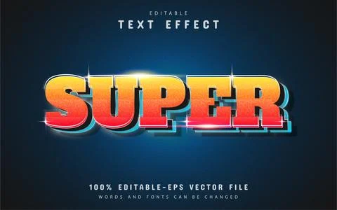 Super text effect with orange gradient Stock Illustration