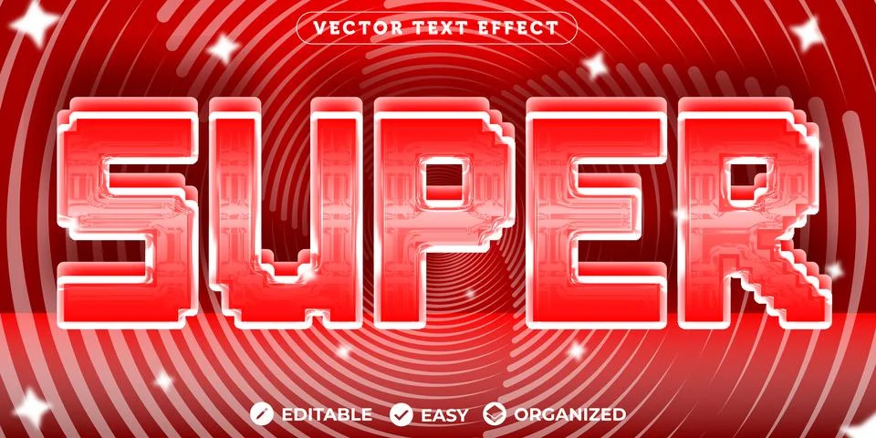 Super Text Effect,Fully Editable Font Text Effect Stock Illustration