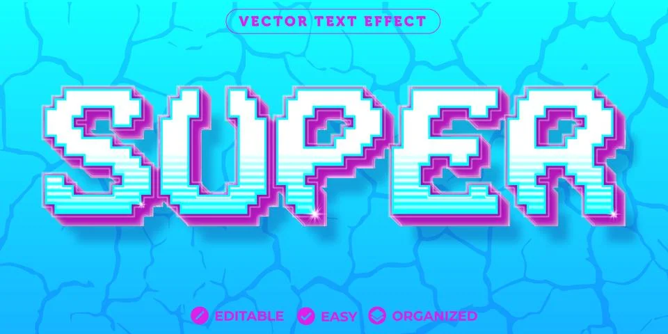 Super Text Effect,Fully Editable Font Text Effect Stock Illustration