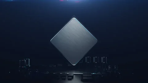 Super thin printed circuit board CPU, technology concept Stock Footage 238802866