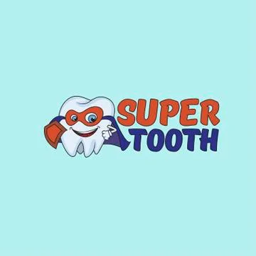 Super tooth shield logo Stock Illustration