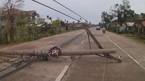 Super Typhoon Aftermath Stock Footage 107450111