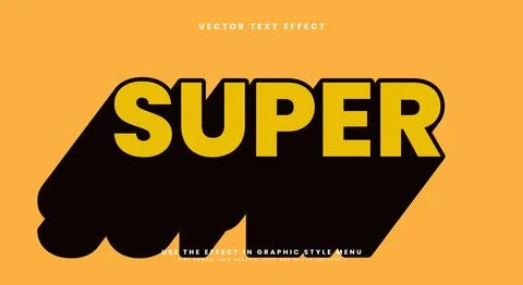 Super vector editable text effect Stock Illustration