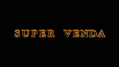 Super venda fire text effect black background Stock Footage 136566156