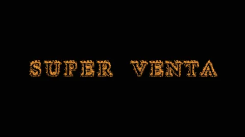 Super venta fire text effect black background Stock Footage 136499779